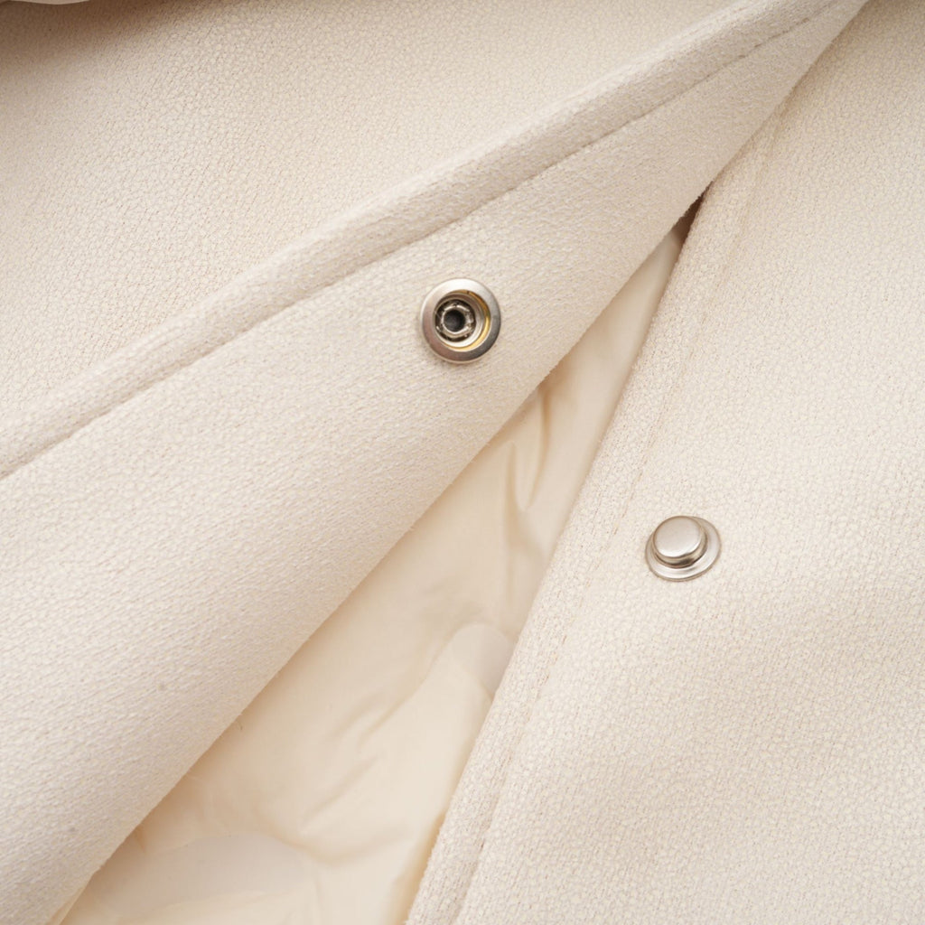 Amelia Coat - Lapel and Tied Neck - Raglan Sleeves - Padded Style - Cropped Length