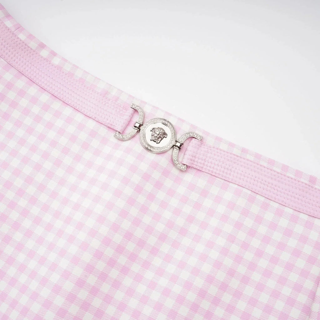 Amelia Virgin Wool Gingham Corset Top and Mini Skirt Set