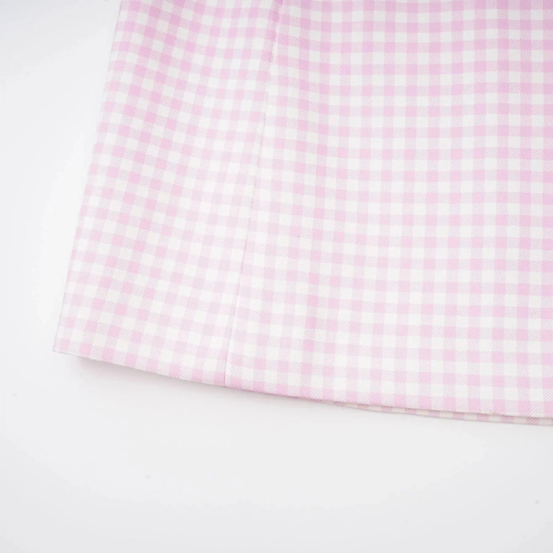 Amelia Virgin Wool Gingham Corset Top and Mini Skirt Set