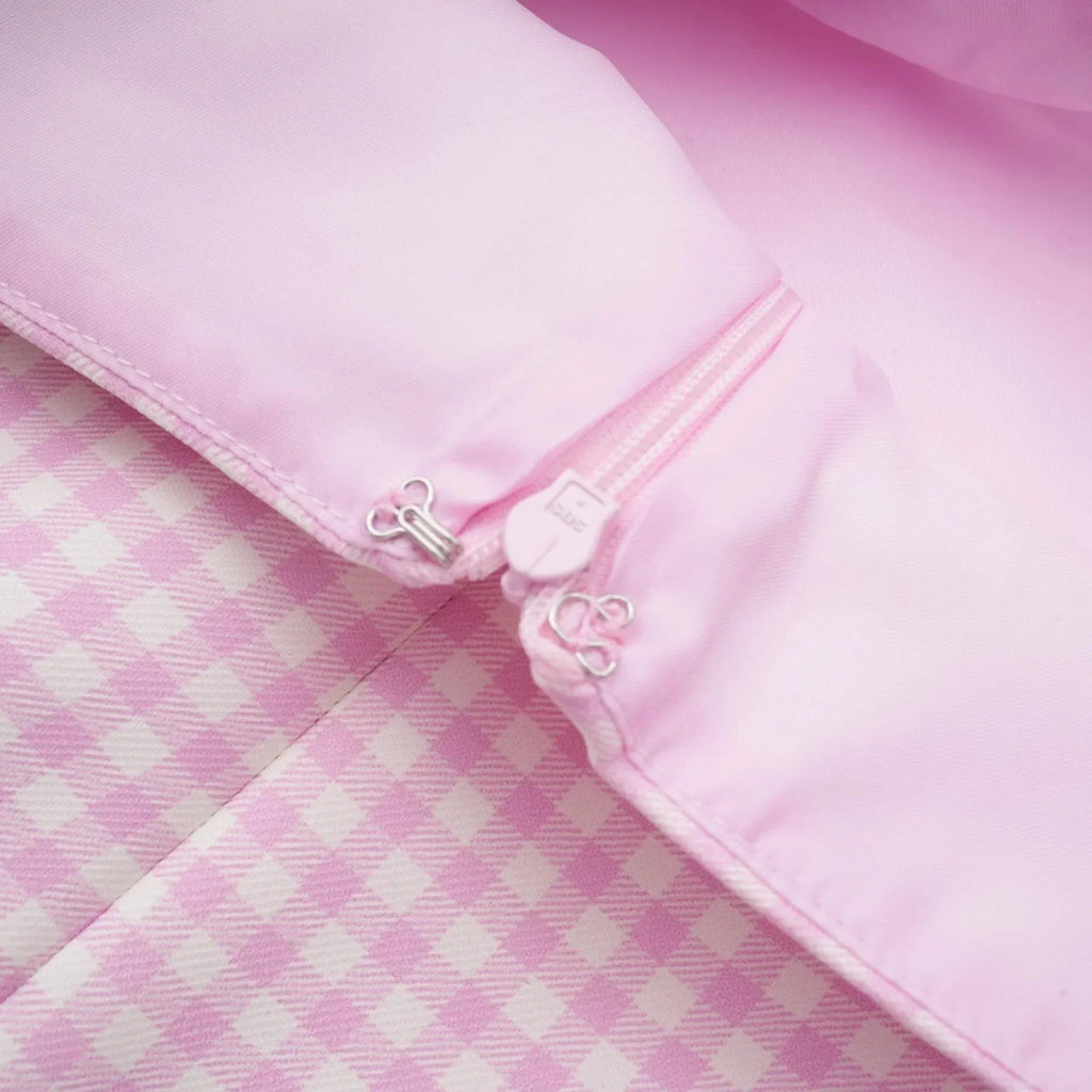 Amelia Virgin Wool Gingham Corset Top and Mini Skirt Set
