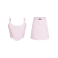 Amelia Virgin Wool Gingham Corset Top and Mini Skirt Set