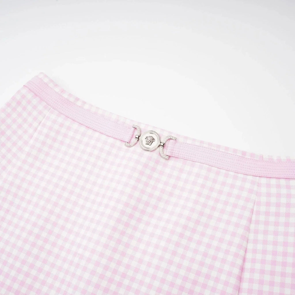 Amelia Virgin Wool Gingham Corset Top and Mini Skirt Set