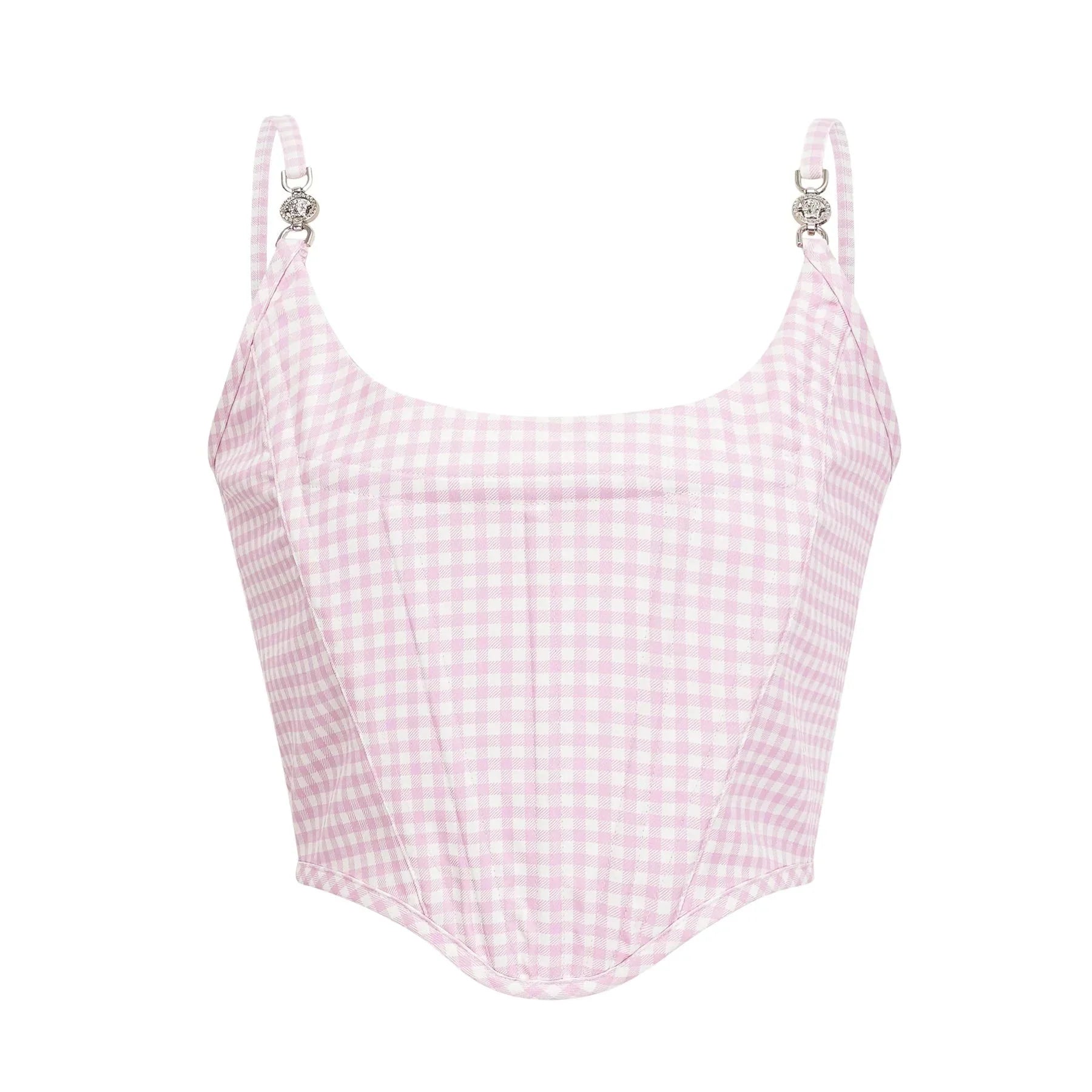 Amelia Virgin Wool Gingham Corset Top and Mini Skirt Set