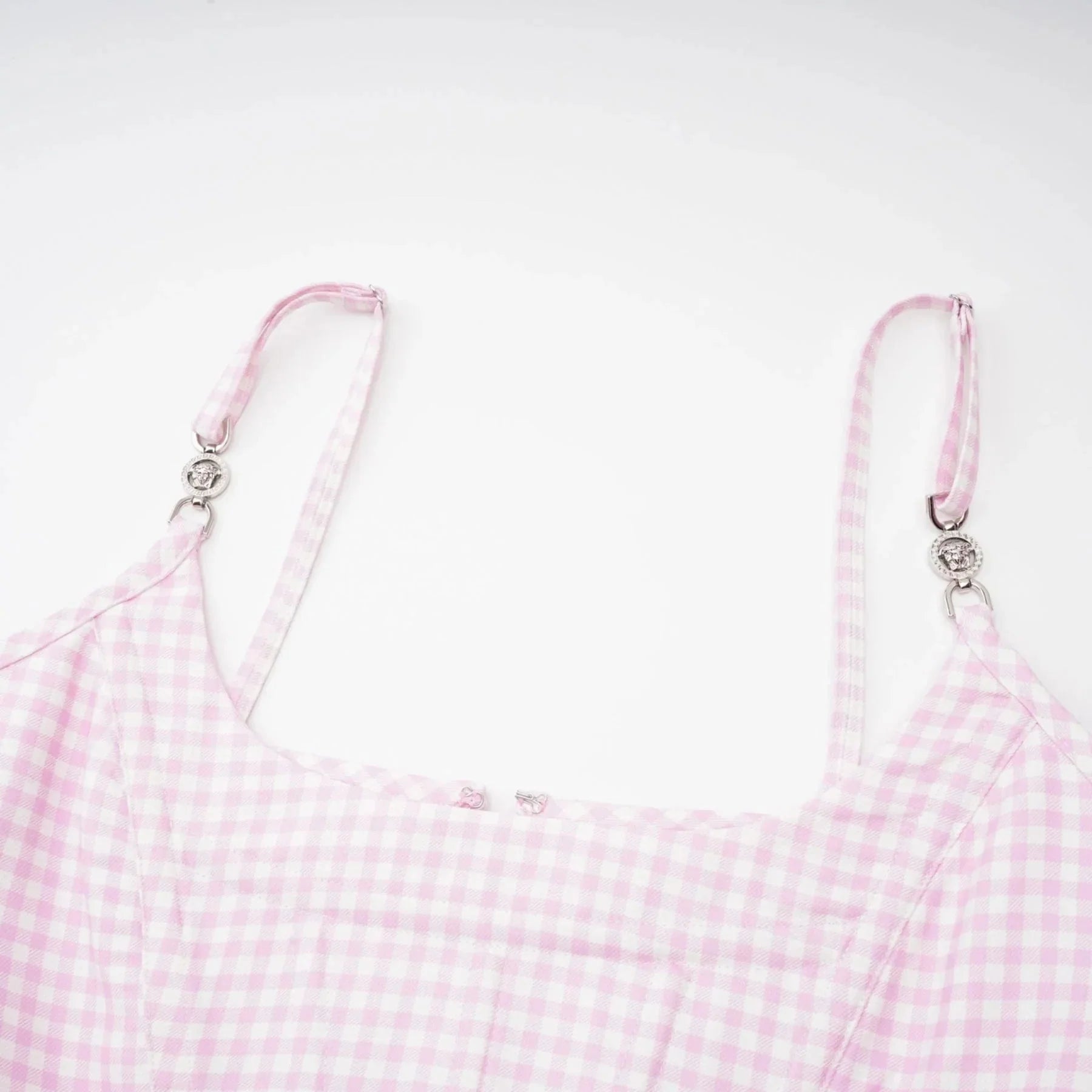 Amelia Virgin Wool Gingham Corset Top and Mini Skirt Set
