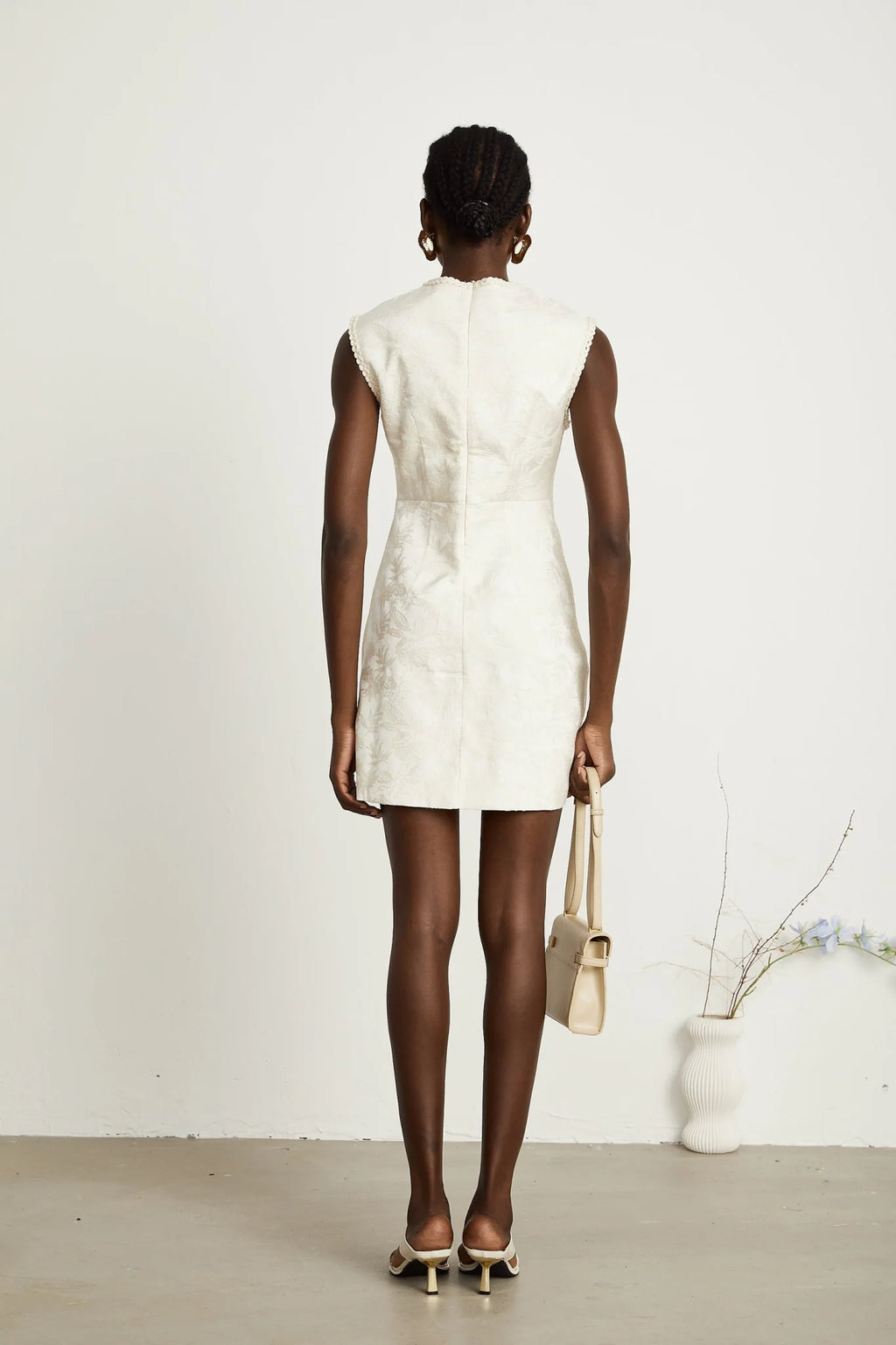 Amy Mini Dress – Jacquard – Netted Construction – Bead Embellishment