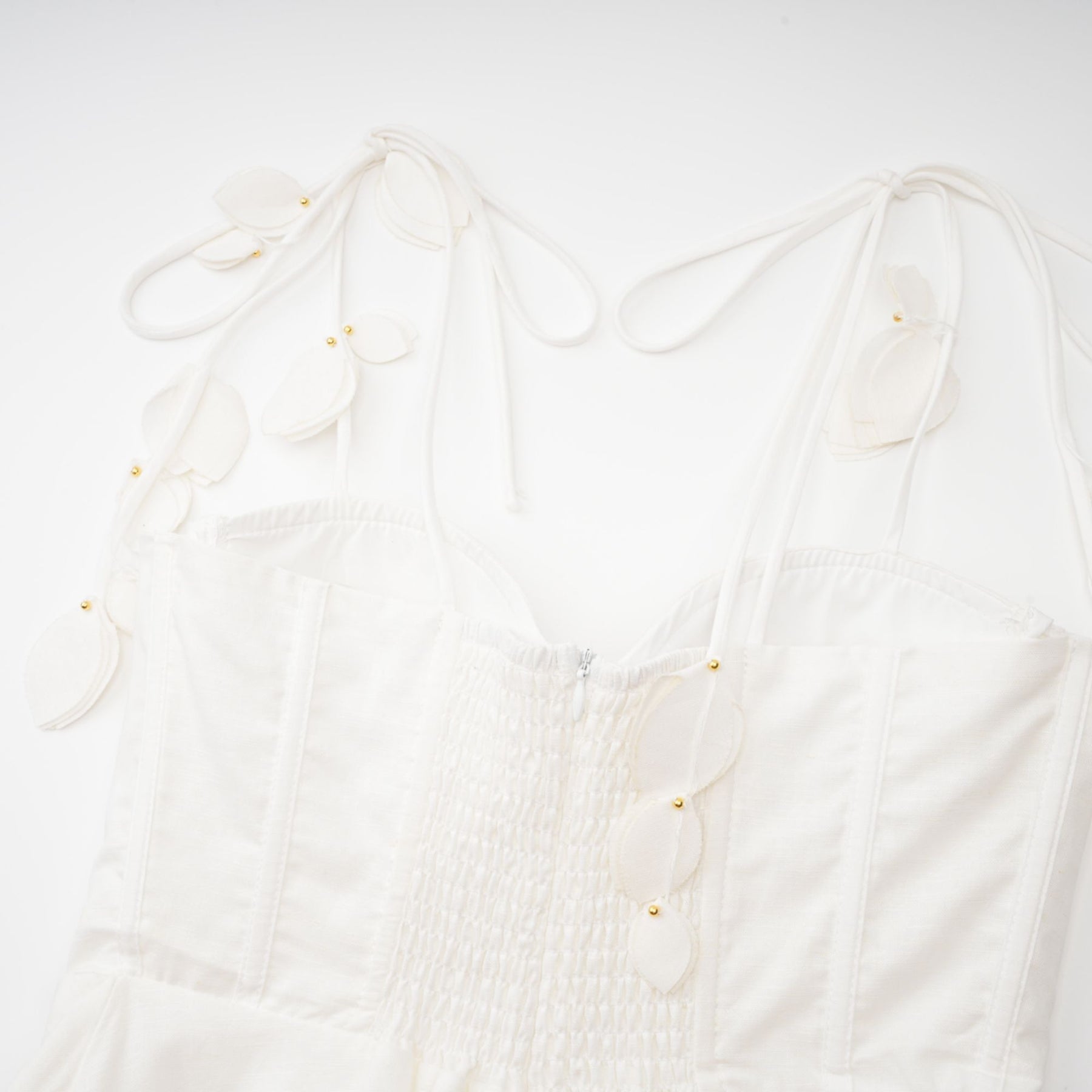 Andromeda Midi Dress - Sweetheart Neckline - Bustier Style - Rouleau Straps - Pockets Zip Length