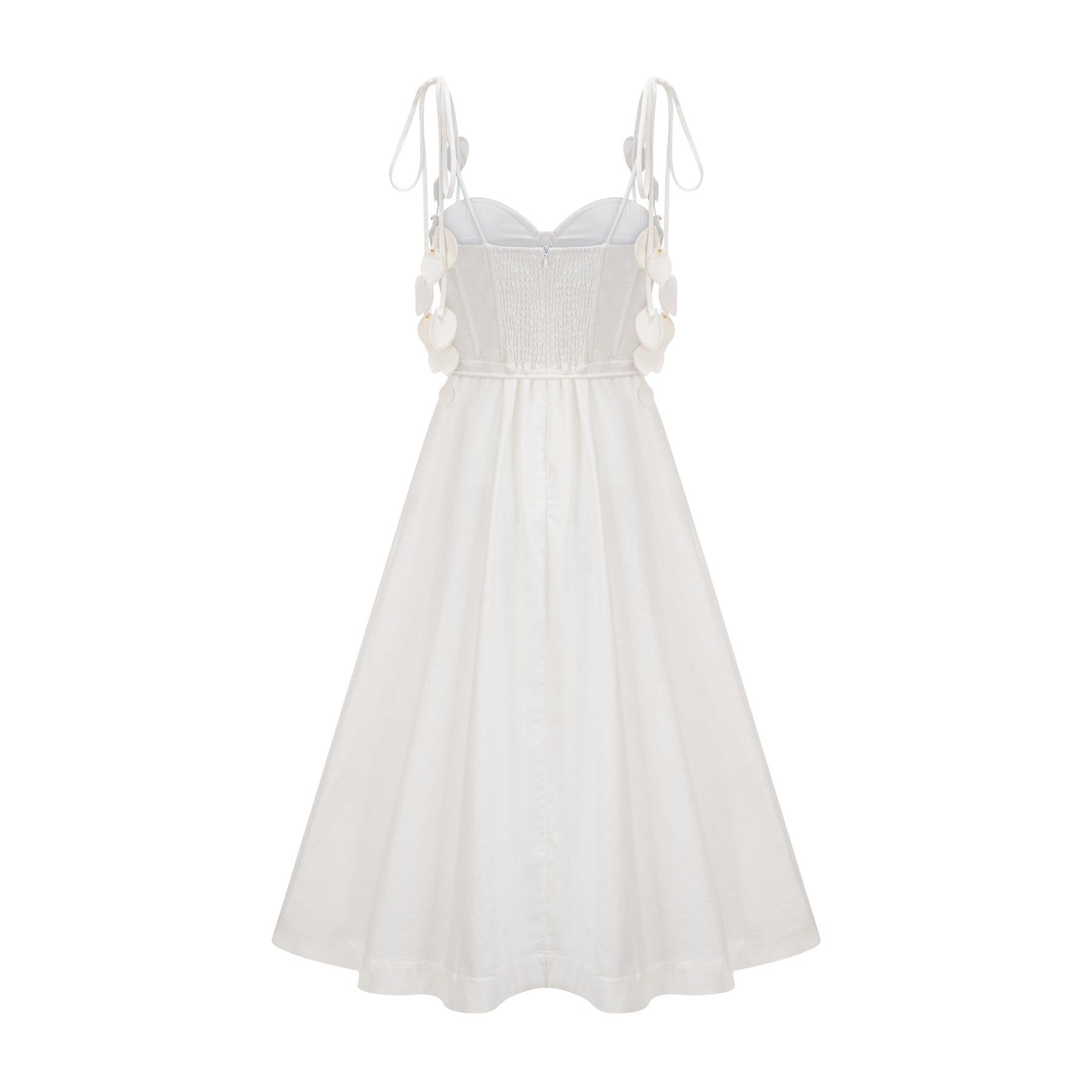 Andromeda Midi Dress - Sweetheart Neckline - Bustier Style - Rouleau Straps - Pockets Zip Length