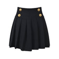 Angel Skirt - Flared Pleated Silhouette - High - Waisted Button Accents - Tailored Comfort - Decorative Buttons - Versatile Style