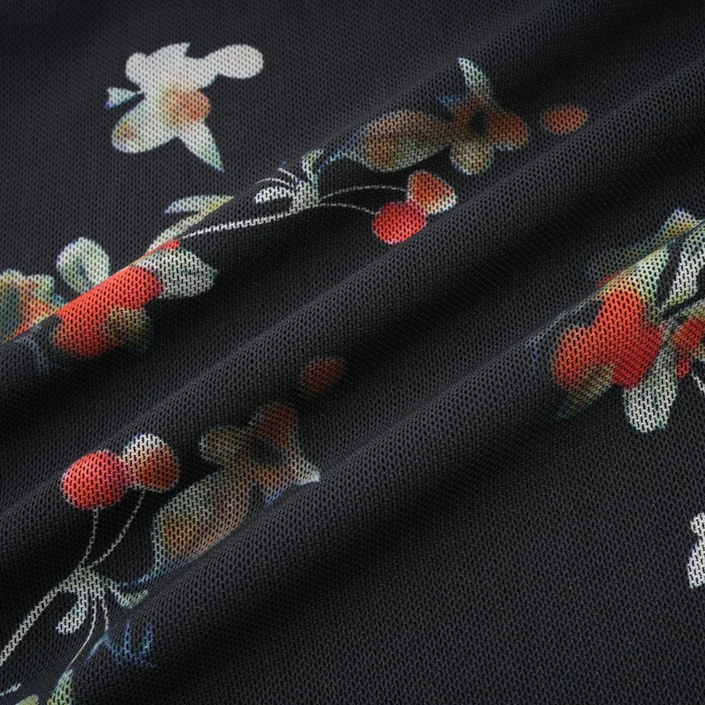 Angelica Floral Midi Dress - Delicate Spaghetti Straps - Square Neckline - Low - Cut Back - Chic Rear Slit Detail