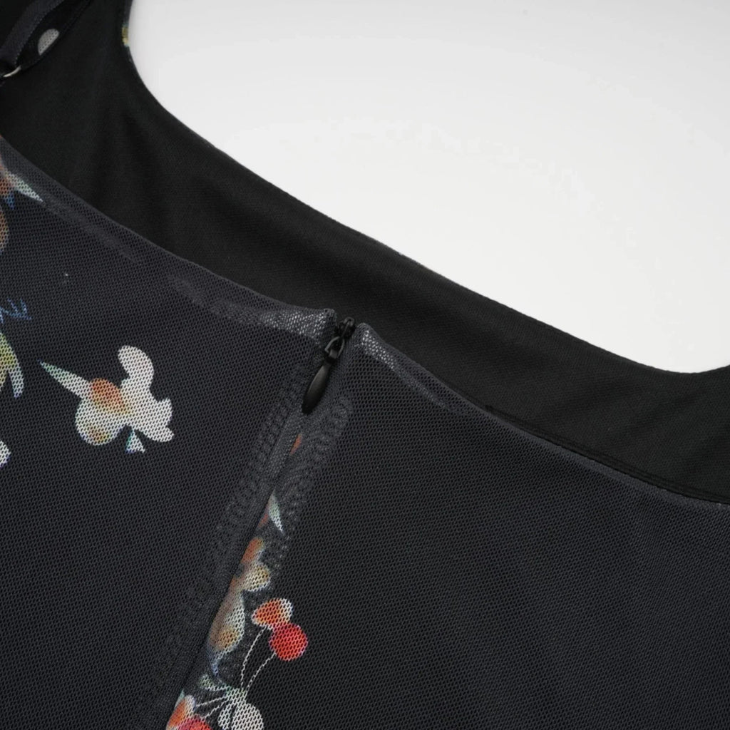 Angelica Floral Midi Dress - Delicate Spaghetti Straps - Square Neckline - Low - Cut Back - Chic Rear Slit Detail