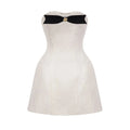 Angioletta Mini Dress - Off the Shoulder Style - Sleeveless Design - Bow Detailing - Thigh Length
