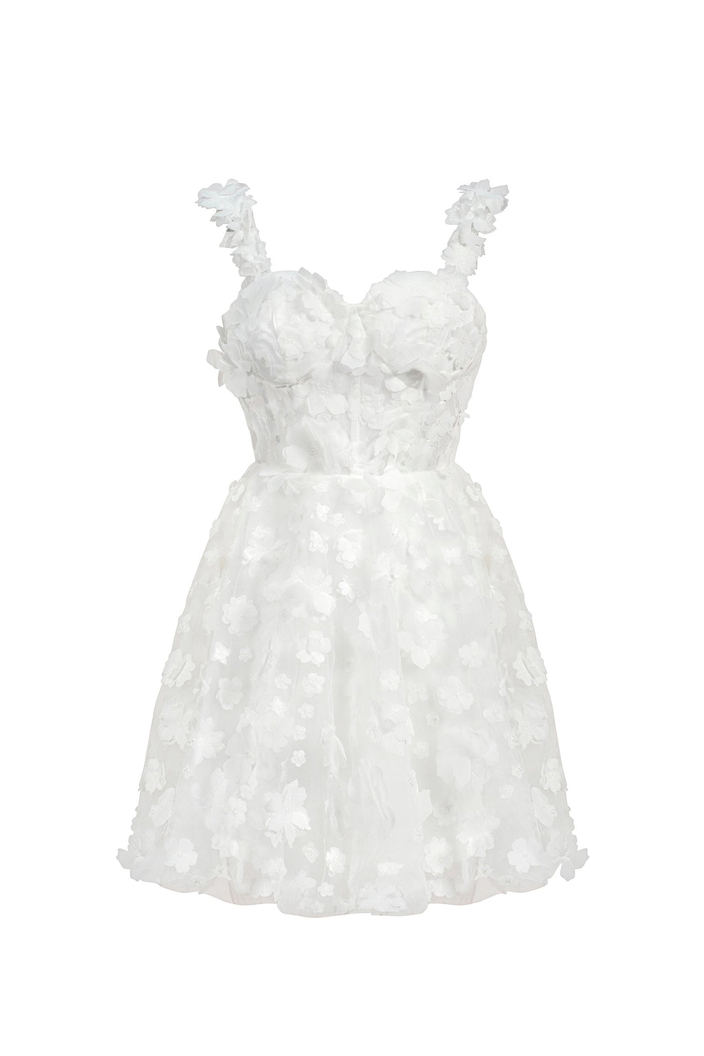 Anita White Floral Embellished Mini Dress