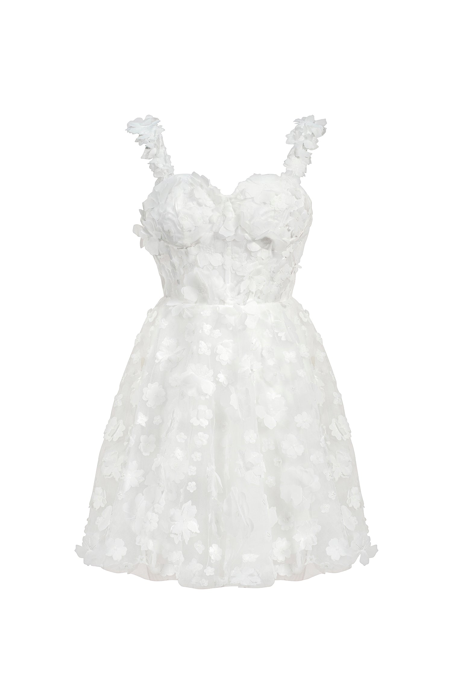 Anita White Floral Embellished Mini Dress