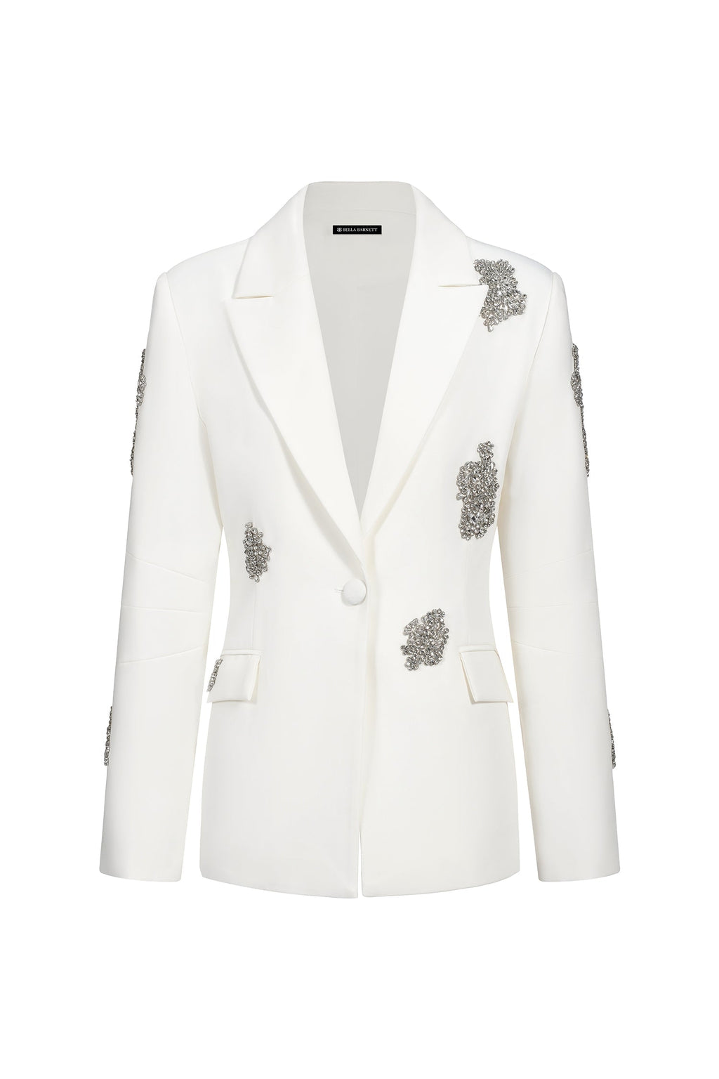 Annabelle White Blazer Set with Wide-Leg Trousers