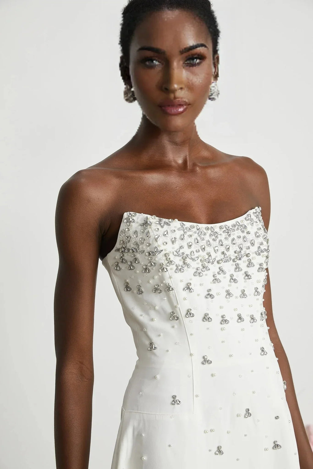 Annalisa Maxi Dress - Off - The - Shoulder Style - Glamorous Embellishments - Sleeveless - Rear Zip Fastening