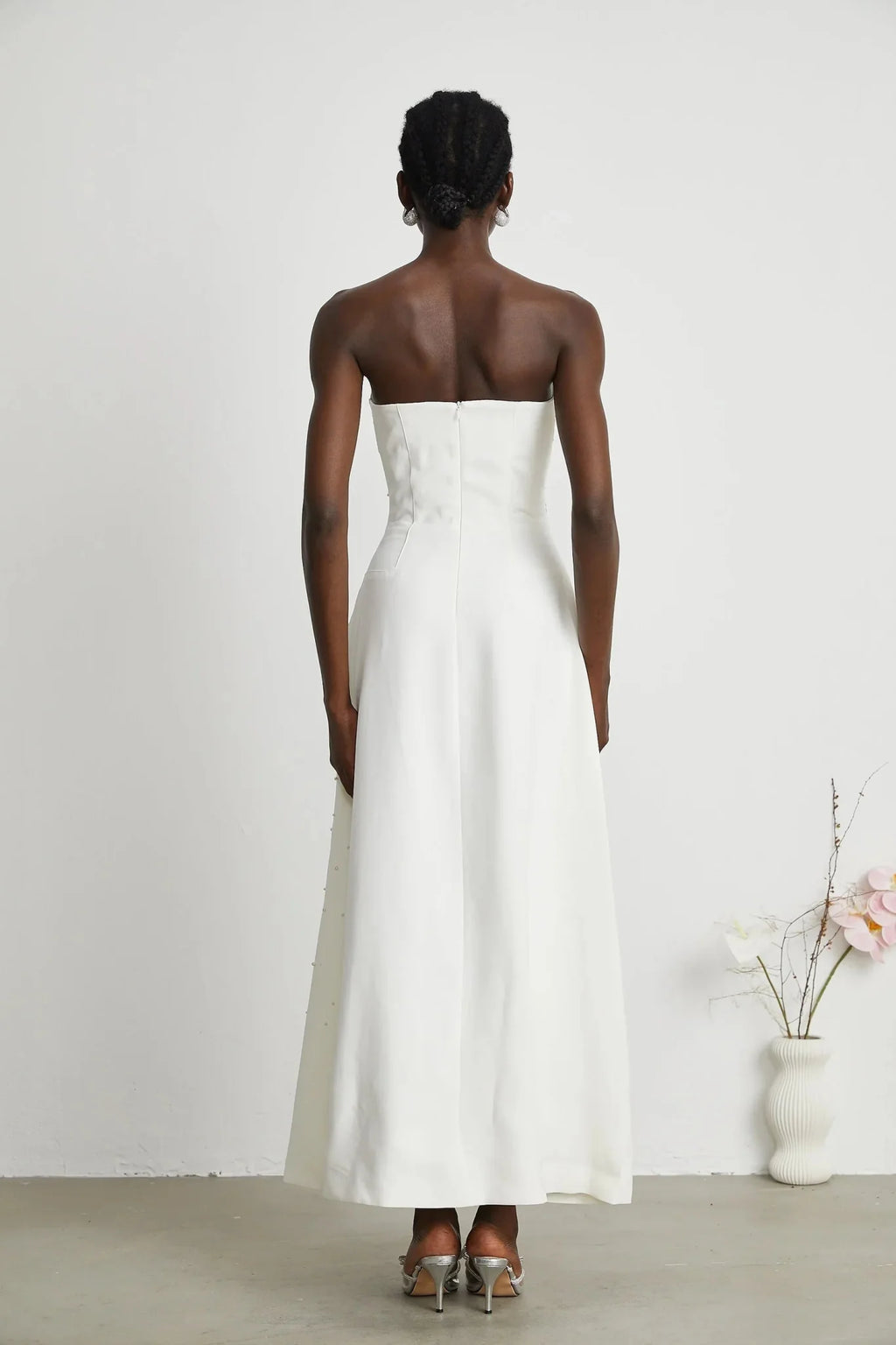 Annalisa Maxi Dress - Off - The - Shoulder Style - Glamorous Embellishments - Sleeveless - Rear Zip Fastening