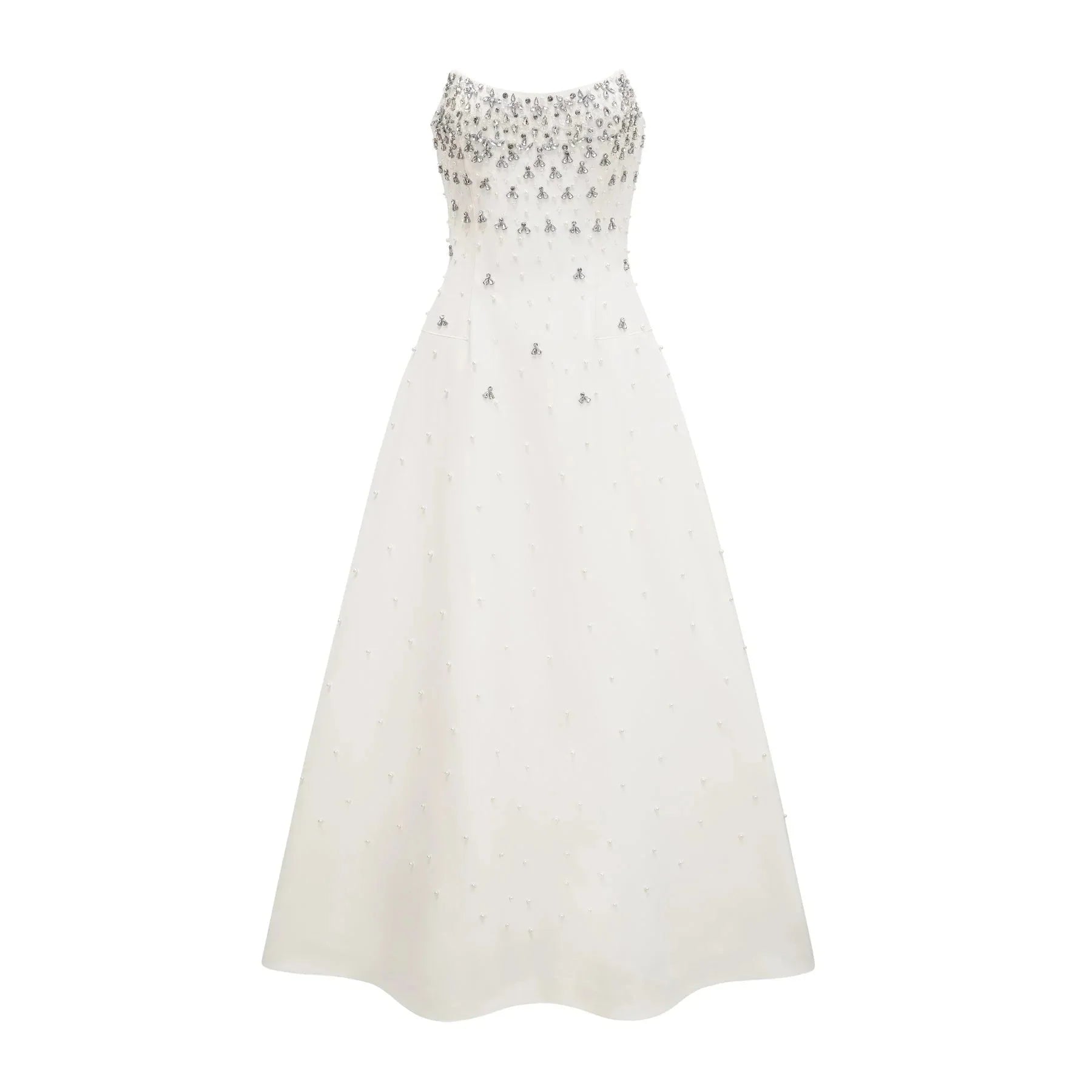 Annalisa Maxi Dress - Off - The - Shoulder Style - Glamorous Embellishments - Sleeveless - Rear Zip Fastening