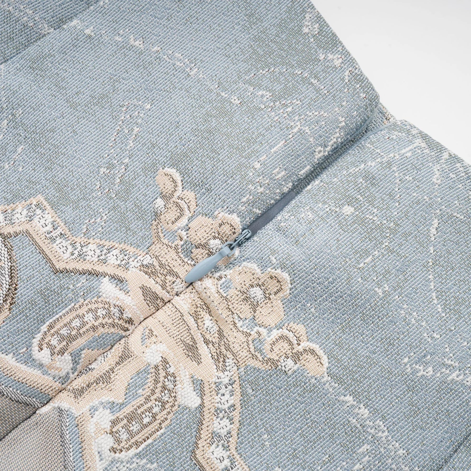 Annetta Embroidered Skirt - Crystal Embellishment - Straight Hem - Rear Zip Fastening - Thigh Length
