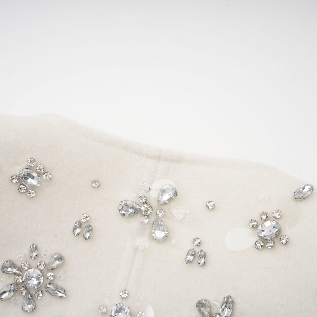 Annie Jacket - Cape Design - Crystal Embellishment - Button Fastening - Straight Hem