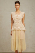 Annie Midi Dress – Sleeveless – Tulle – Pleated Detailing