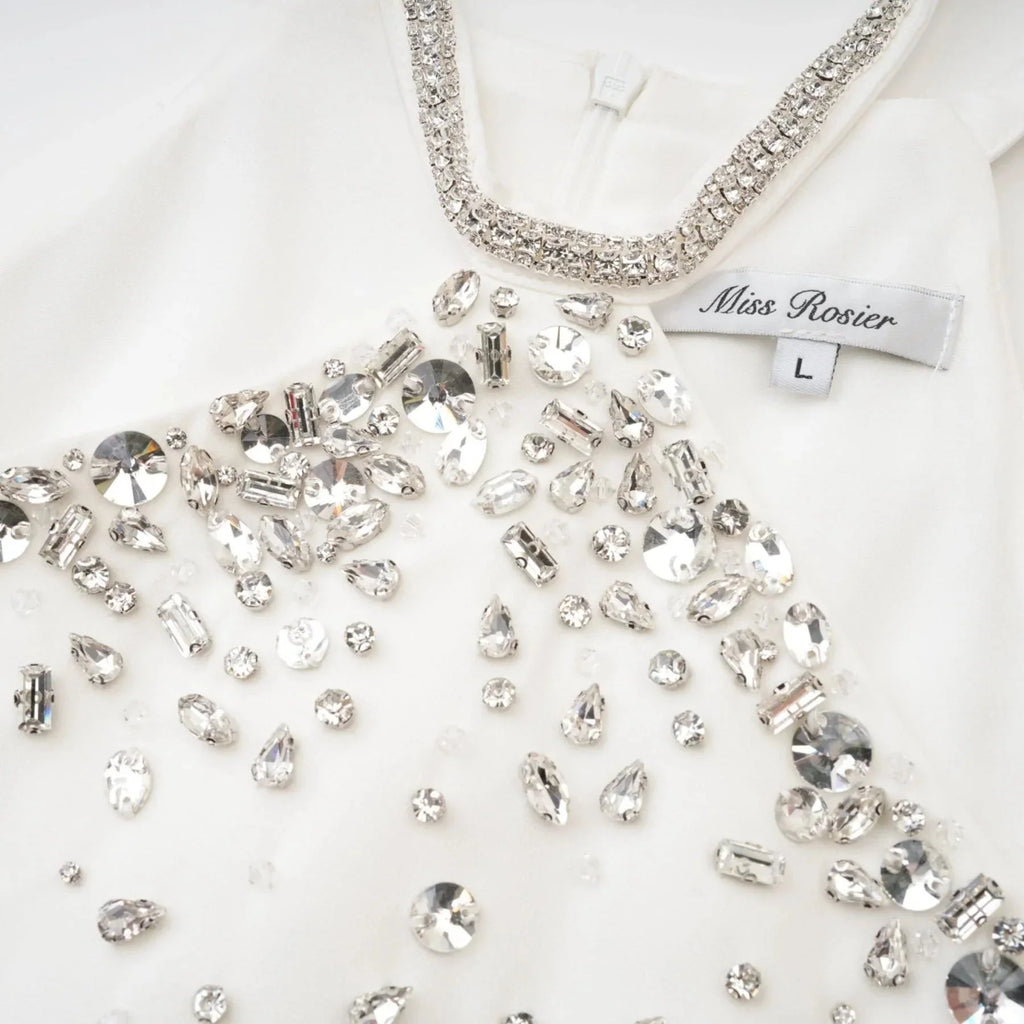 Annie Mini Dress - Choker Design - Sleeveless - Embellished - Rear Zip Fastening