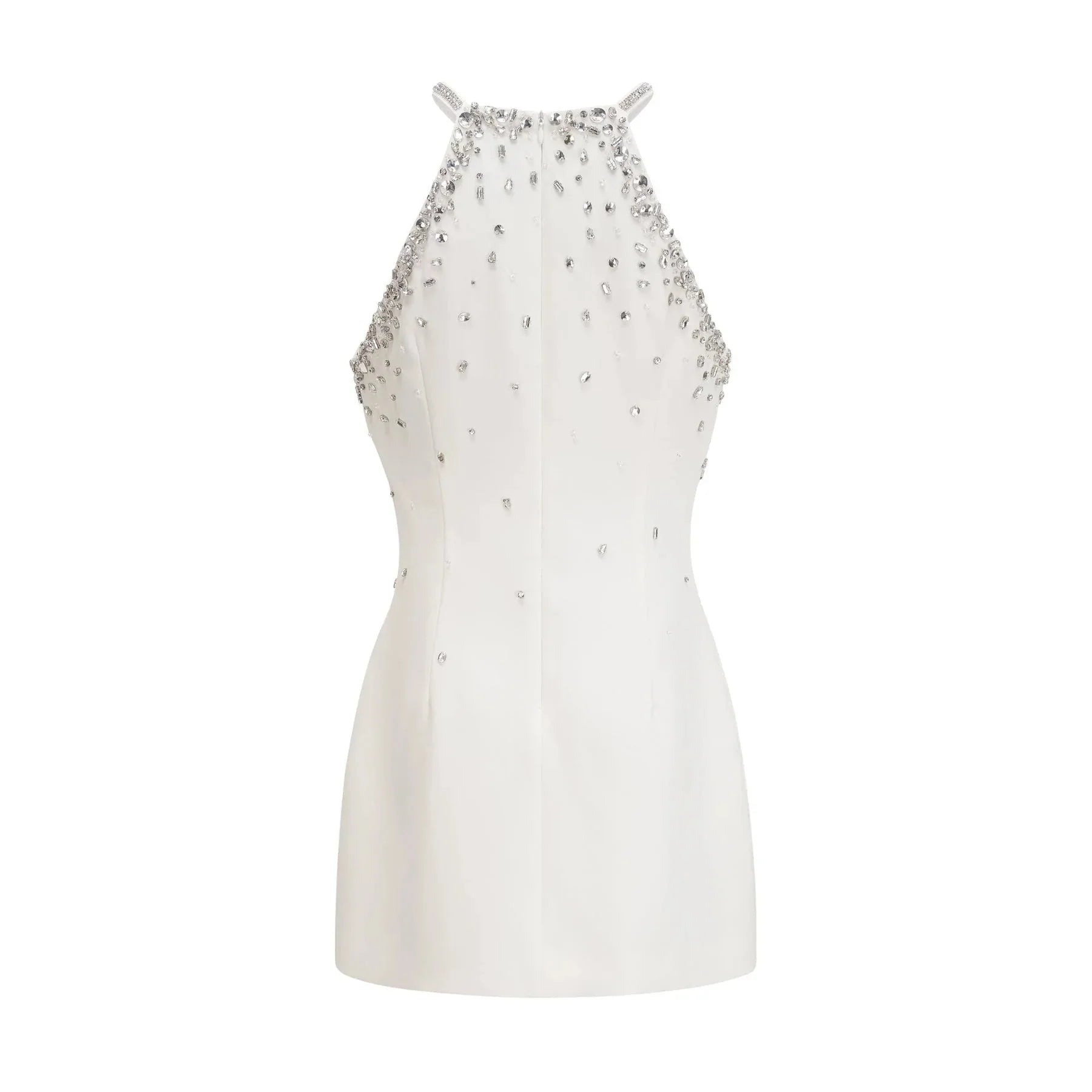 Annie Mini Dress - Choker Design - Sleeveless - Embellished - Rear Zip Fastening