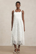 Antonietta White Lace Halter Wedding Garden Party Dress