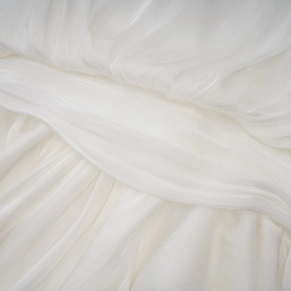Antonina Mini Dress White Glitter Pleated Layered