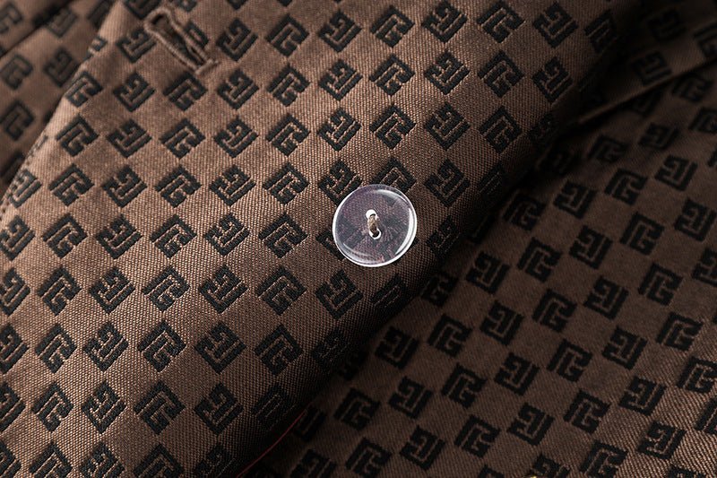 April Blazer - Tailored Double - Breasted Silhouette - Geometric Pattern - Slim Fit - Luxurious Fabric - Versatile Styling