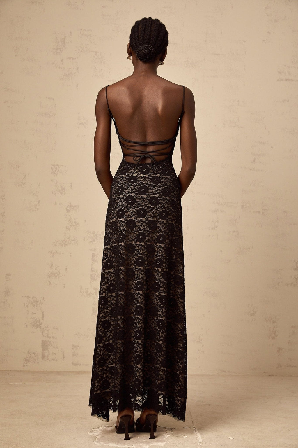 April Floral Maxi Dress - Sleeveless Square - Neck - Open - Back with Rear Tie - Cinched Waist Details