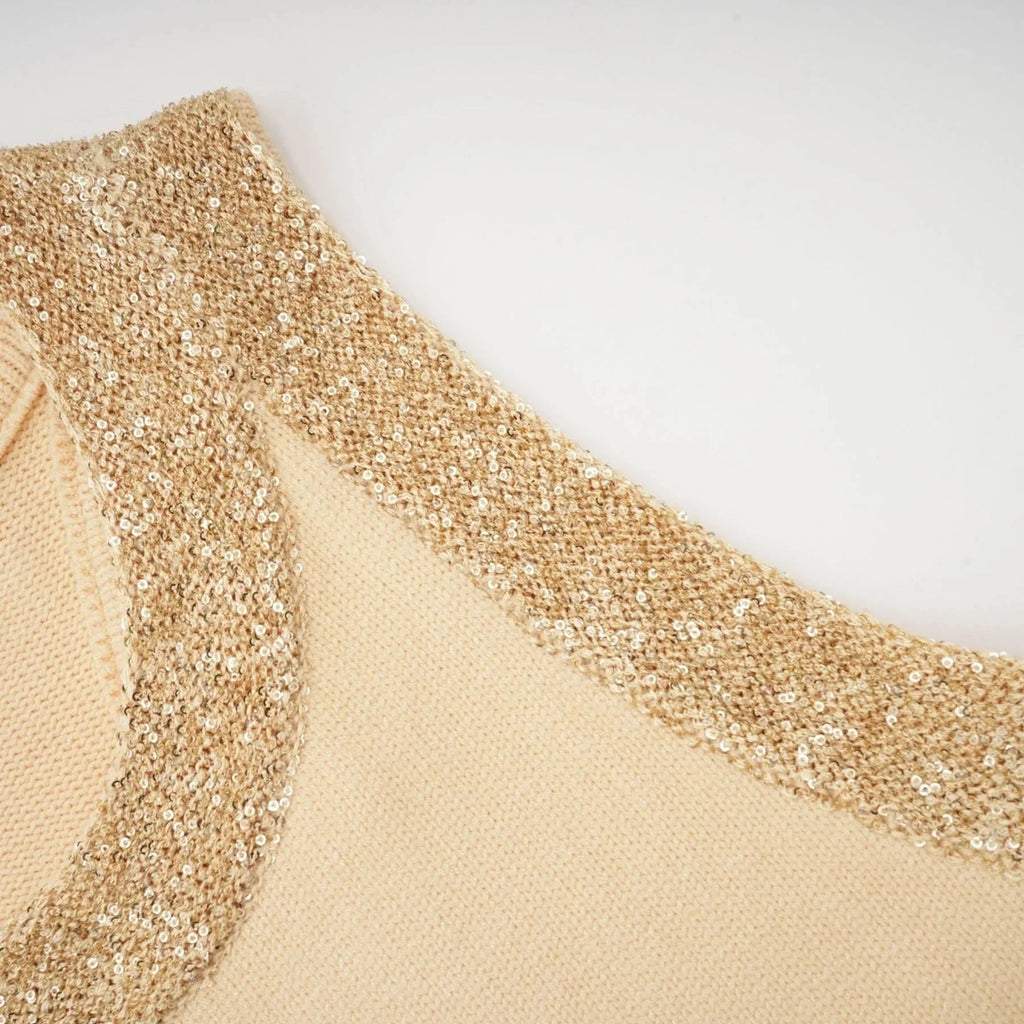 April Vest Top - U - neckline - Sleeveless - Sequined Embellishment