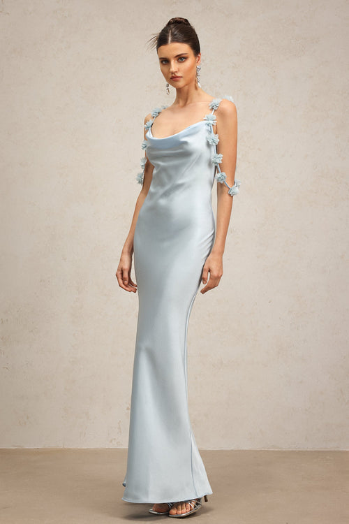 Assunta Blue Floral Detail Dress for Women
