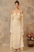 Assunta Maxi Dress Cold Shoulder Sweetheart Neckline & Ruched Detailing