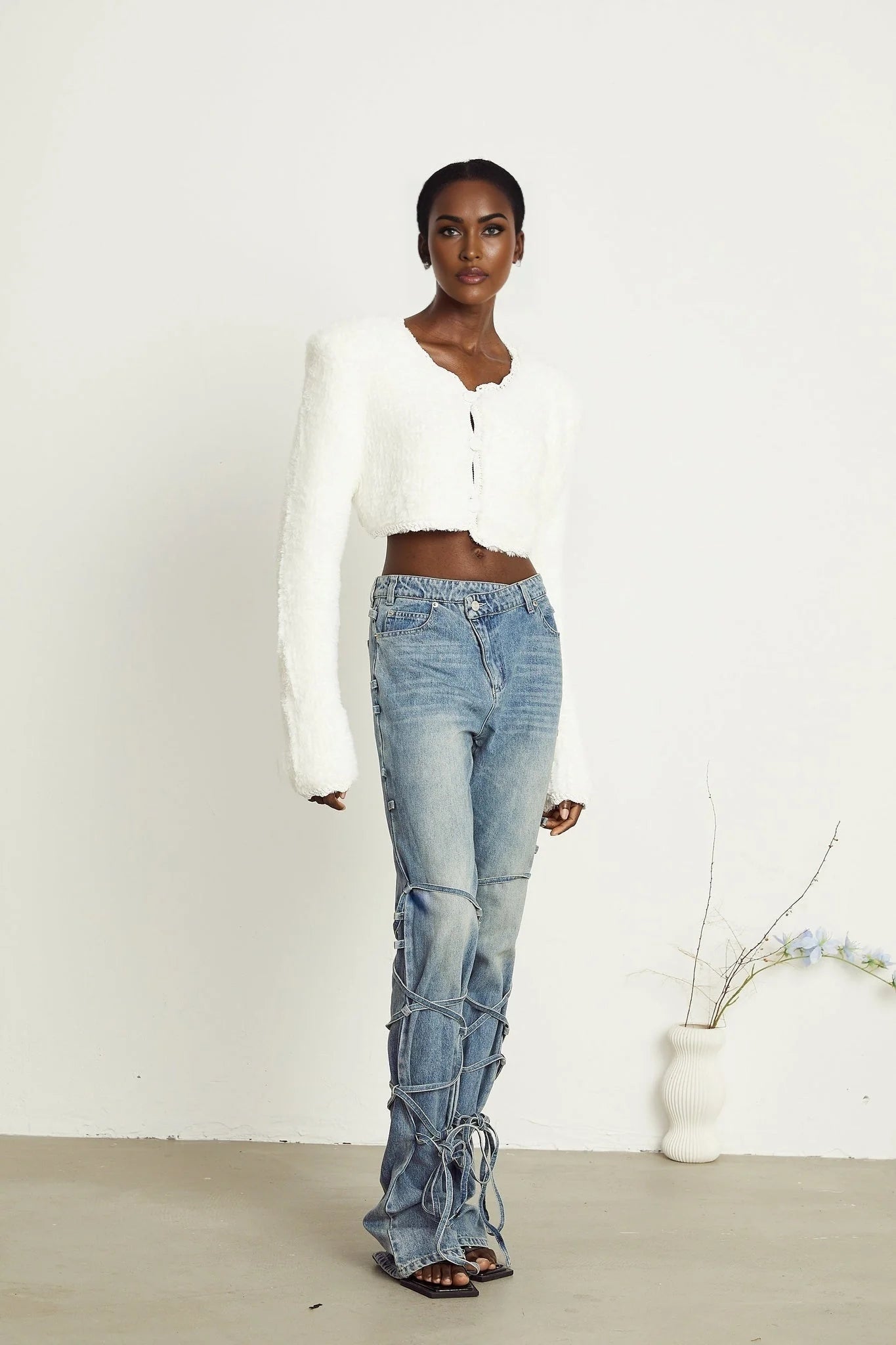 Aubrey Cardigan - Fluffy - Knit - Padded - Cropped