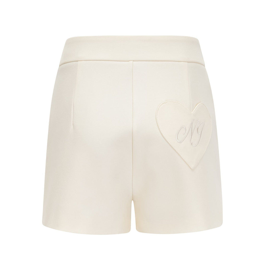 Audrey Jacket & Shorts Set - Notched Lapels - Crystal - Embellished Buttons - Cinched Waist - Flared Hem