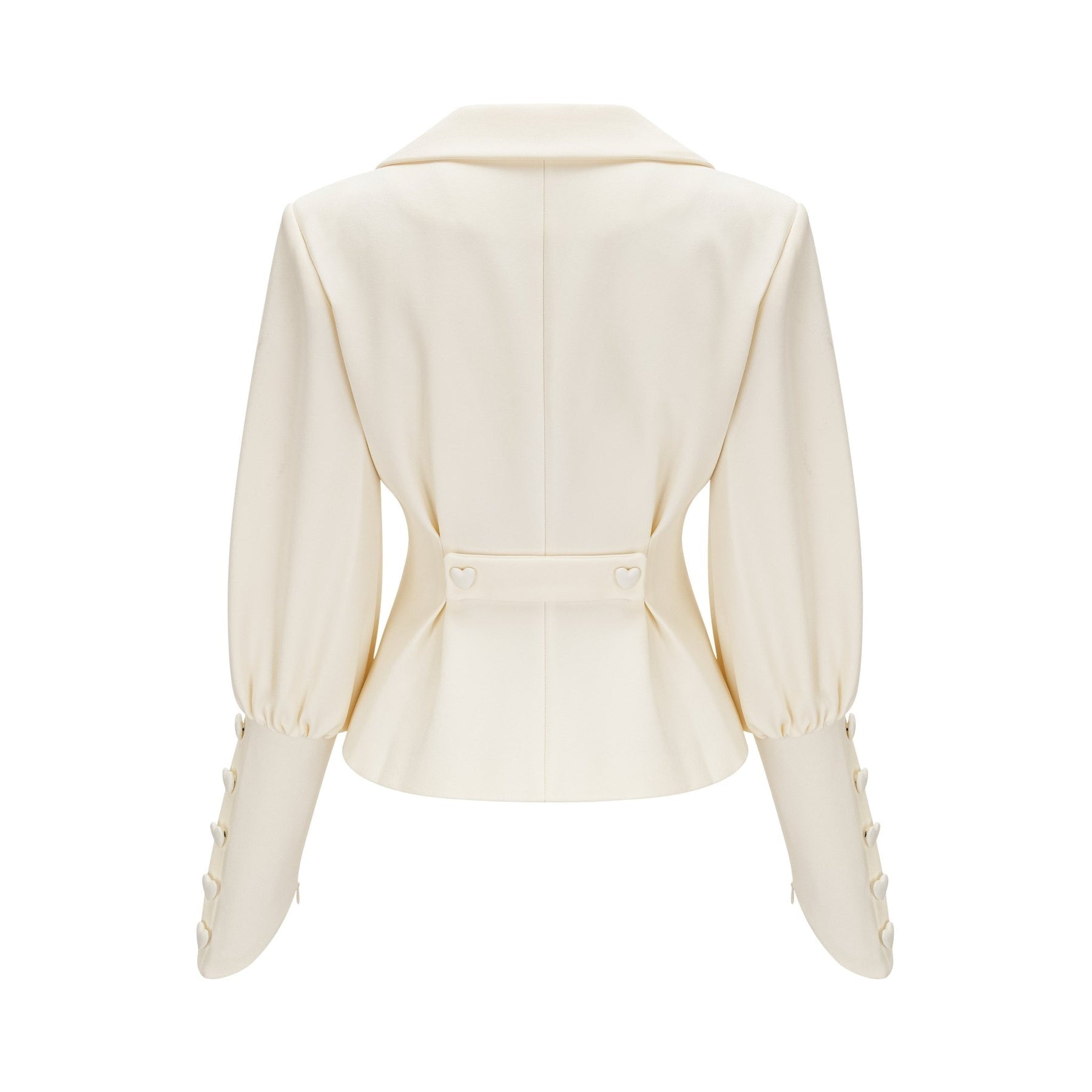 Audrey Jacket & Shorts Set - Notched Lapels - Crystal - Embellished Buttons - Cinched Waist - Flared Hem