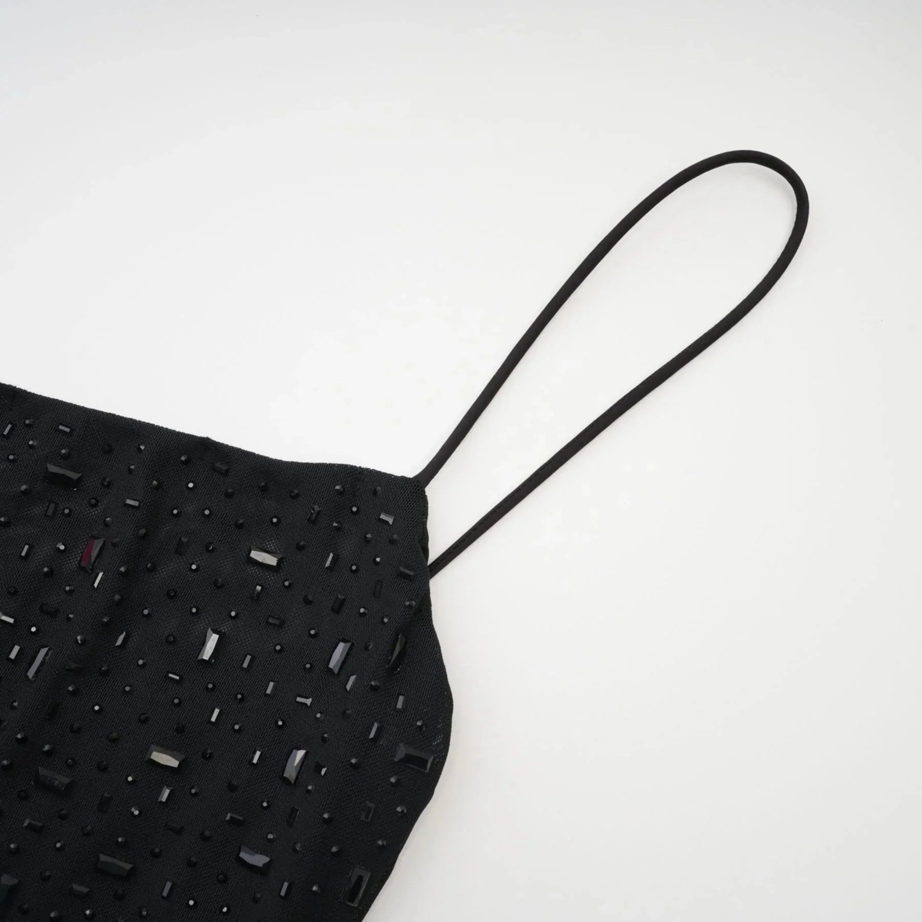 Axelle Midi Dress - Sequin Embellishment - Sleeveless - Fitted - Side Zip Fastening - Spaghetti Straps