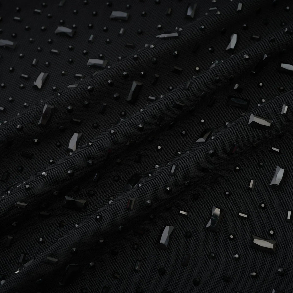 Axelle Midi Dress - Sequin Embellishment - Sleeveless - Fitted - Side Zip Fastening - Spaghetti Straps