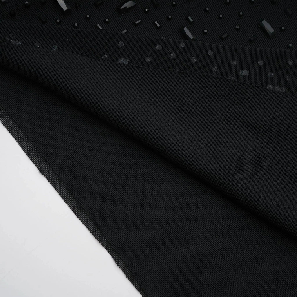 Axelle Midi Dress - Sequin Embellishment - Sleeveless - Fitted - Side Zip Fastening - Spaghetti Straps