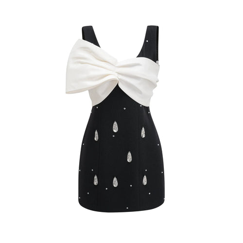 Azzurra Dress - Embellished - Front Bowknot - Zip Fastening