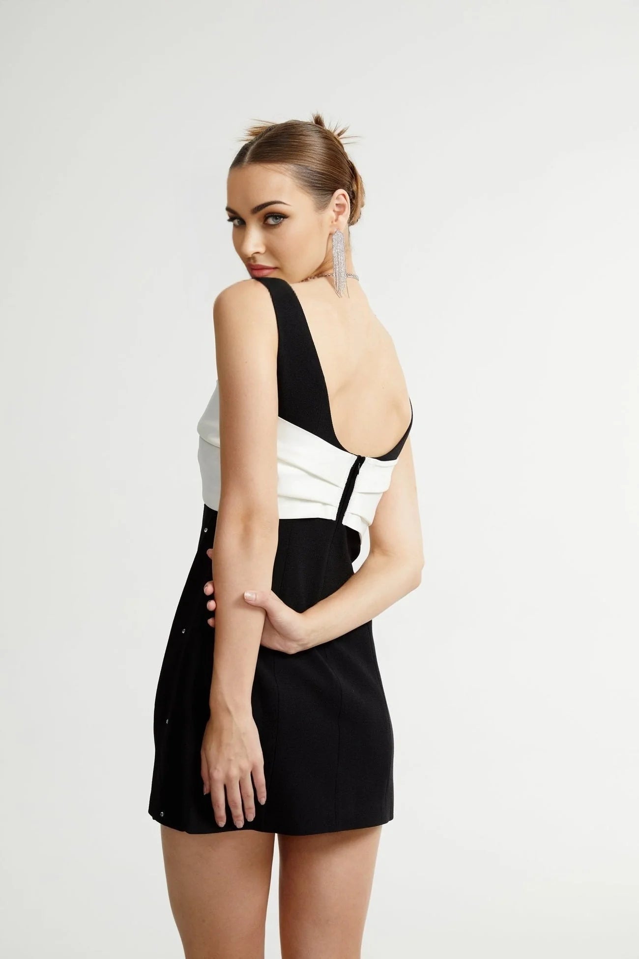 Azzurra Dress - Embellished - Front Bowknot - Zip Fastening