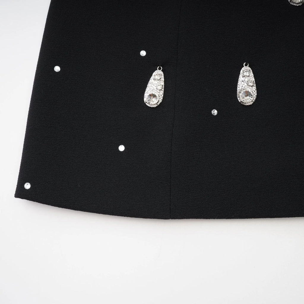 Azzurra Dress - Embellished - Front Bowknot - Zip Fastening