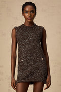 Bailey Mini Dress - Sleeveless - Knitted Sequin Embellished - Patch Pockets