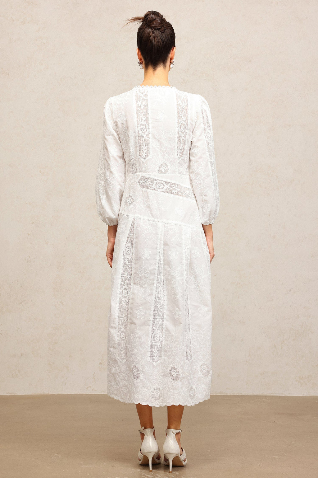 Bailey White Lace V-Neck Maxi Dress for Special Occasions