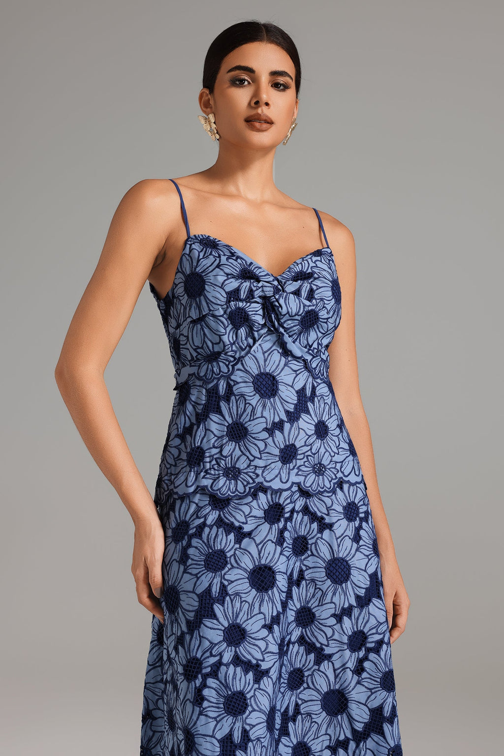 Barbara Blue Floral Slip Dress for Women