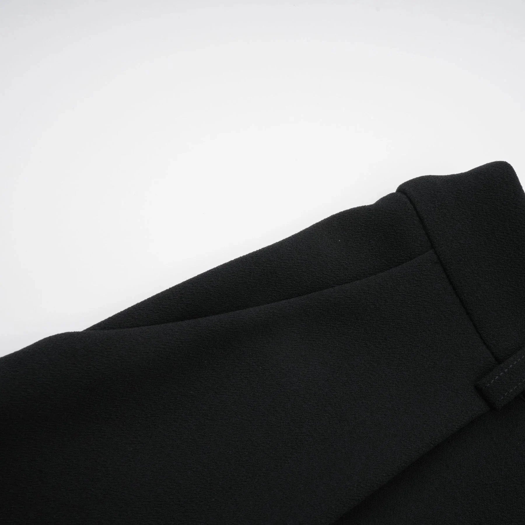 Barbara Jacket & Trousers - V Neck Pleated Ribbon Design Wide Legs Zip Front