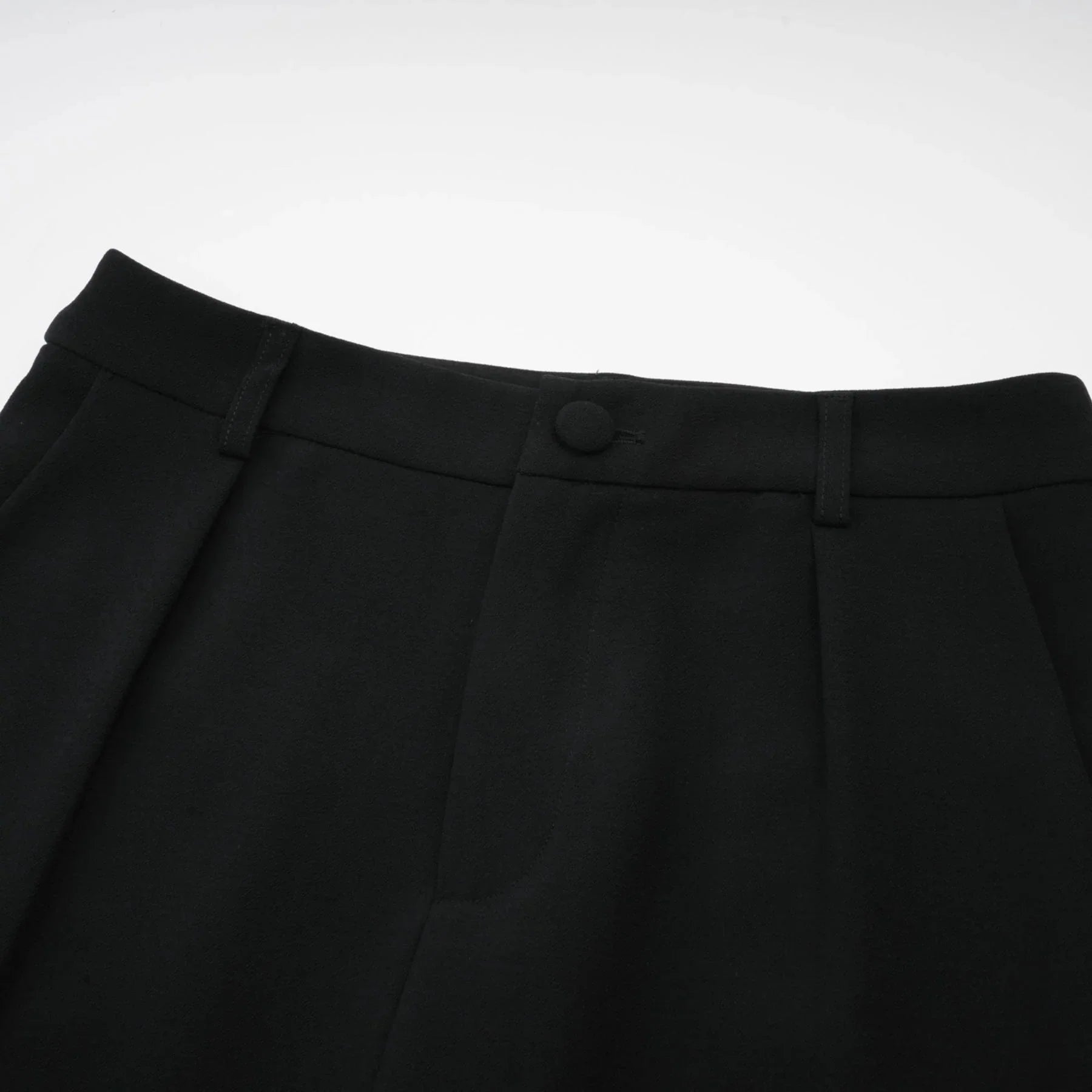 Barbara Jacket & Trousers - V Neck Pleated Ribbon Design Wide Legs Zip Front