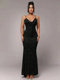 Beatrice Maxi Dress - Refined Style - Slim Fit - Medium Stretch Fabric Elasticity - Color - Sleeveless - Neckline Spaghetti Strap - Modern Look