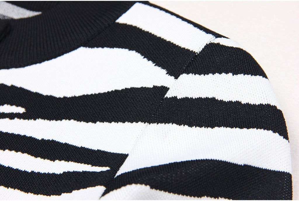 Bella Cardigan - Cropped Silhouette - Zebra Print - Accents - Tailored Fit - Trendy Layering Option