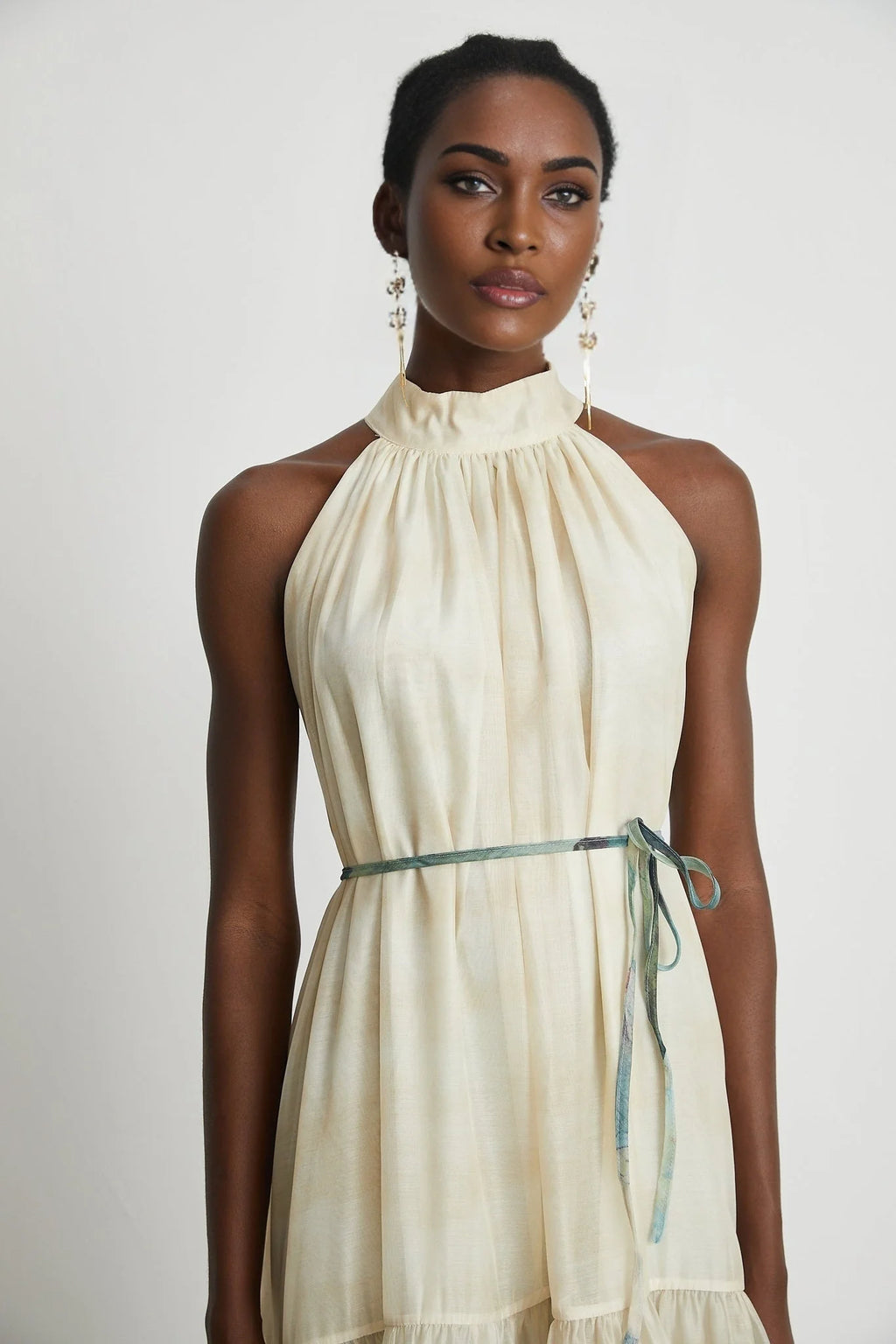 Benedetta Midi Dress – Sleeveless – Pattern Print – Flounce Hem